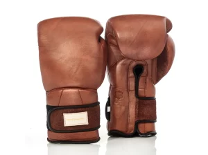 The ELITE HERITAGE BROWN LEATHER BOXING GLOVES (STRAP UP) 