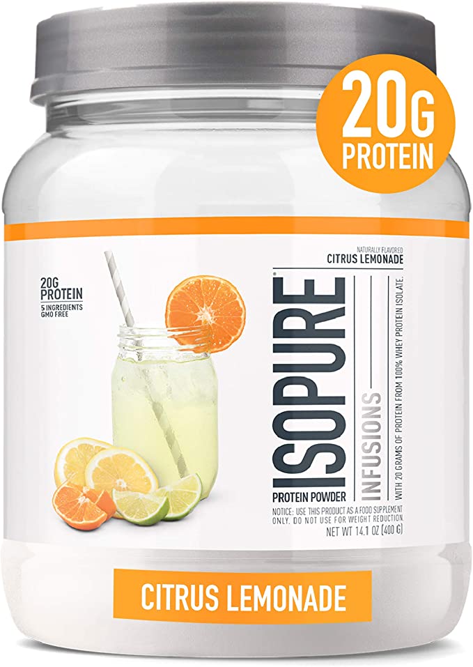 Isopure Protein Powder, Clear Whey Isolate Protein Citrus-lemonade